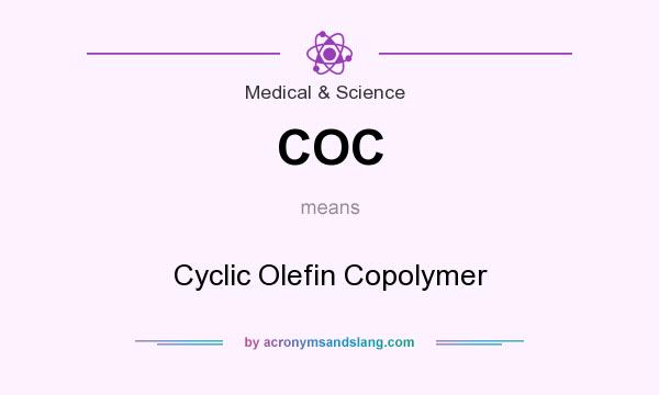 What does COC mean? It stands for Cyclic Olefin Copolymer