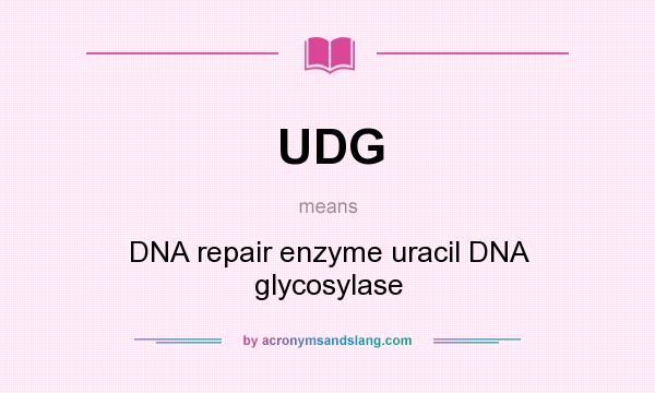 What does UDG mean? It stands for DNA repair enzyme uracil DNA glycosylase