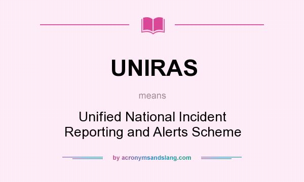 What does UNIRAS mean? It stands for Unified National Incident Reporting and Alerts Scheme