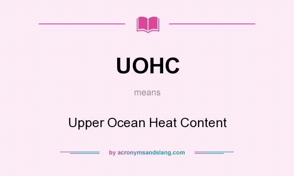 What does UOHC mean? It stands for Upper Ocean Heat Content