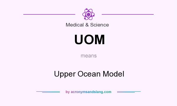 What does UOM mean? It stands for Upper Ocean Model