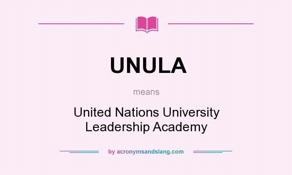 What does UNULA mean? It stands for United Nations University Leadership Academy