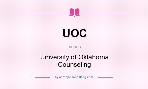 What does UOC mean? It stands for University of Oklahoma Counseling