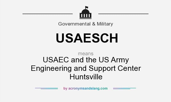 What does USAESCH mean? It stands for USAEC and the US Army Engineering and Support Center Huntsville