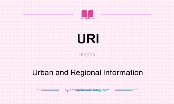 What does URI mean? It stands for Urban and Regional Information