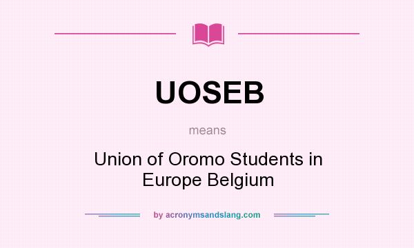 What does UOSEB mean? It stands for Union of Oromo Students in Europe Belgium