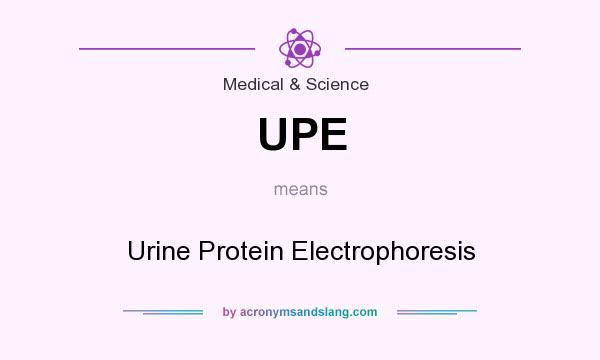 What does UPE mean? It stands for Urine Protein Electrophoresis