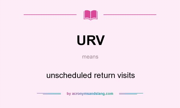 What does URV mean? It stands for unscheduled return visits