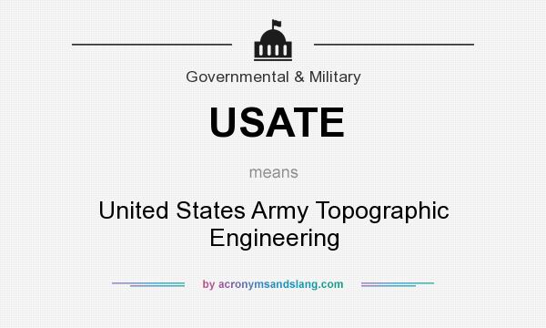 What does USATE mean? It stands for United States Army Topographic Engineering
