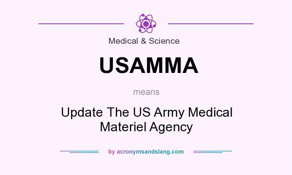 What does USAMMA mean? It stands for Update The US Army Medical Materiel Agency