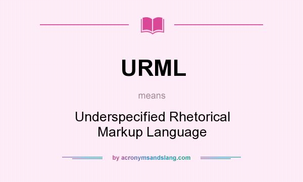 What does URML mean? It stands for Underspecified Rhetorical Markup Language