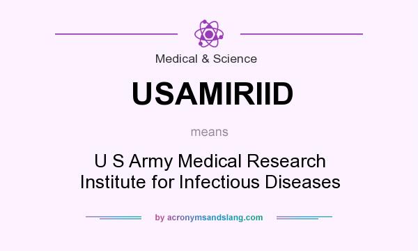 What does USAMIRIID mean? It stands for U S Army Medical Research Institute for Infectious Diseases