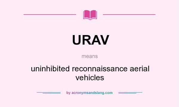 What does URAV mean? It stands for uninhibited reconnaissance aerial vehicles