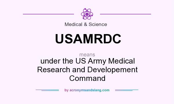 What does USAMRDC mean? It stands for under the US Army Medical Research and Developement Command
