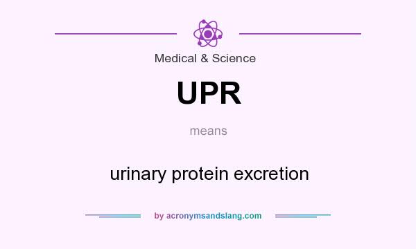 What does UPR mean? It stands for urinary protein excretion