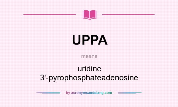 What does UPPA mean? It stands for uridine 3`-pyrophosphateadenosine