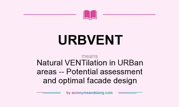 What does URBVENT mean? It stands for Natural VENTilation in URBan areas -- Potential assessment and optimal facade design
