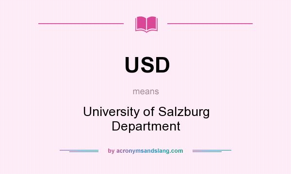 What does USD mean? It stands for University of Salzburg Department