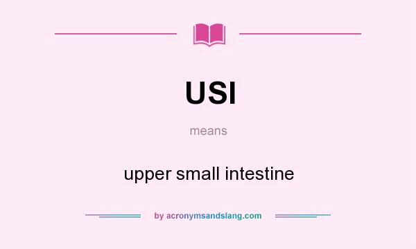 What does USI mean? It stands for upper small intestine