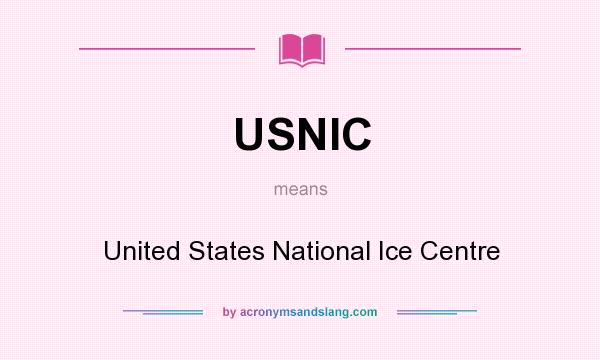 What does USNIC mean? It stands for United States National Ice Centre