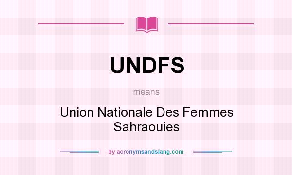What does UNDFS mean? It stands for Union Nationale Des Femmes Sahraouies