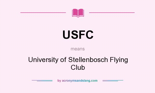 What does USFC mean? It stands for University of Stellenbosch Flying Club