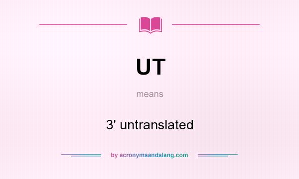 What does UT mean? It stands for 3` untranslated