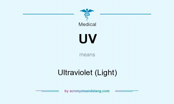 What does UV mean? It stands for Ultraviolet (Light)