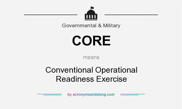 What does CORE mean? It stands for Conventional Operational Readiness Exercise