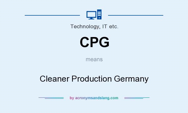 What does CPG mean? It stands for Cleaner Production Germany