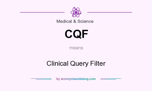 What does CQF mean? It stands for Clinical Query Filter