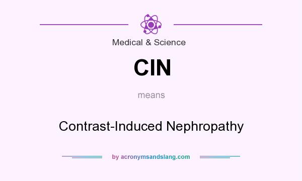 What does CIN mean? It stands for Contrast-Induced Nephropathy