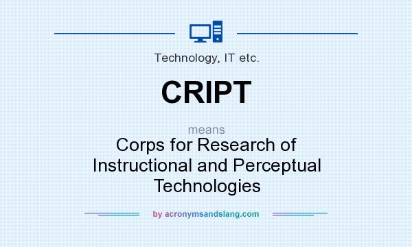What does CRIPT mean? It stands for Corps for Research of Instructional and Perceptual Technologies