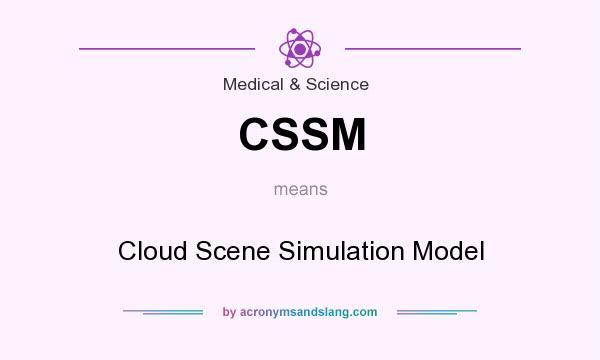 What does CSSM mean? It stands for Cloud Scene Simulation Model