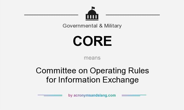 What does CORE mean? It stands for Committee on Operating Rules for Information Exchange