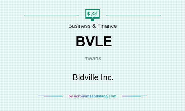 What does BVLE mean? It stands for Bidville Inc.