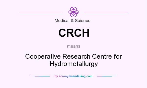 What does CRCH mean? It stands for Cooperative Research Centre for Hydrometallurgy