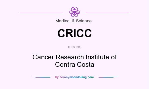 What does CRICC mean? It stands for Cancer Research Institute of Contra Costa
