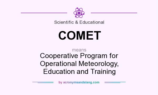 What does COMET mean? It stands for Cooperative Program for Operational Meteorology, Education and Training