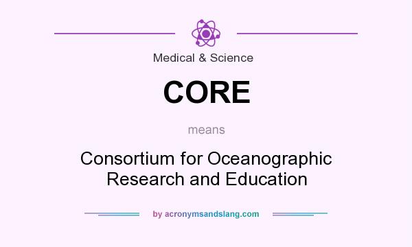 What does CORE mean? It stands for Consortium for Oceanographic Research and Education