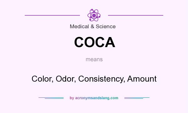 What does COCA mean? It stands for Color, Odor, Consistency, Amount
