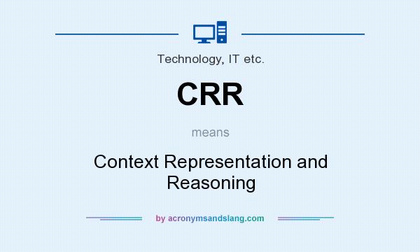 What does CRR mean? It stands for Context Representation and Reasoning