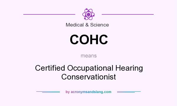 What does COHC mean? It stands for Certified Occupational Hearing Conservationist