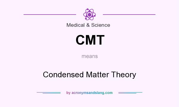 What does CMT mean? It stands for Condensed Matter Theory