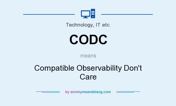 What does CODC mean? It stands for Compatible Observability Don`t Care