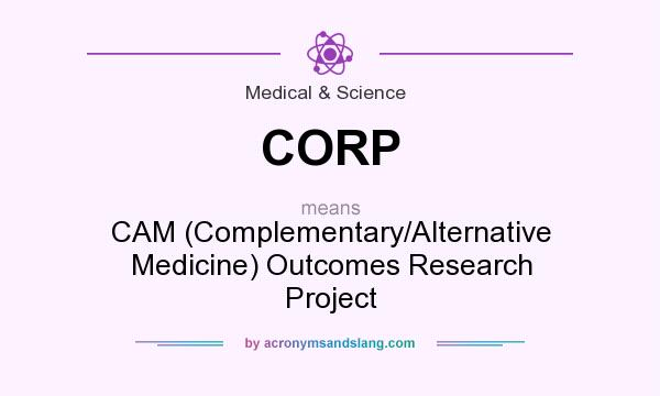 What does CORP mean? It stands for CAM (Complementary/Alternative Medicine) Outcomes Research Project