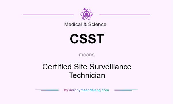 What does CSST mean? It stands for Certified Site Surveillance Technician
