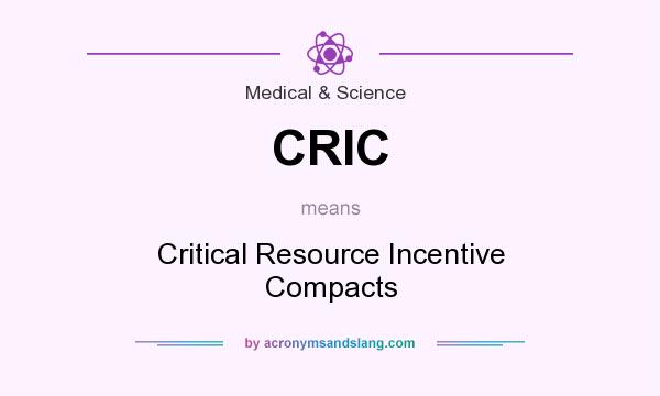 What does CRIC mean? It stands for Critical Resource Incentive Compacts