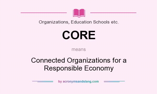 What does CORE mean? It stands for Connected Organizations for a Responsible Economy