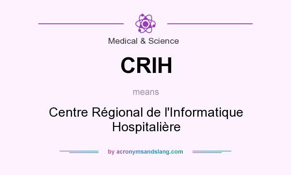 What does CRIH mean? It stands for Centre Régional de l`Informatique Hospitalière